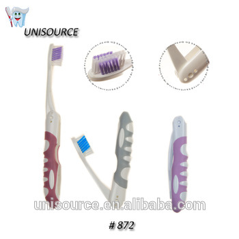 #872 Premium Travel Toothbrush With Super Grip Brush Folds into Protective Handle