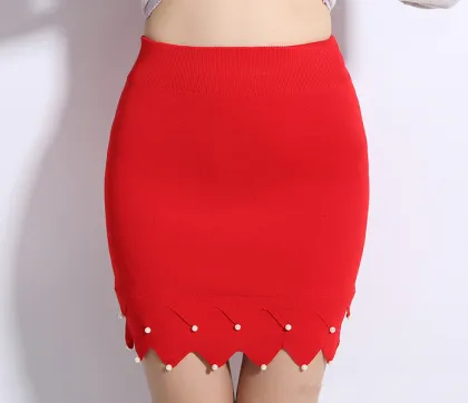 Wholesale 2015 Fall And Winter New Slim Package Hip Skirt Korean Wave Pearl Sexy Tight Skirts Q3520