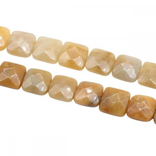 Natural Stone Faceted Square Loose Beads Gemstone Crystal Loose Beads for Diy Jewelry Making 20CM a String, Size 12x12x6MM