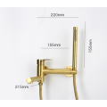 Brushed Gold Wall Mounted Shower Faucet