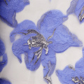 Blau Lila Floral Mesh Jacquard