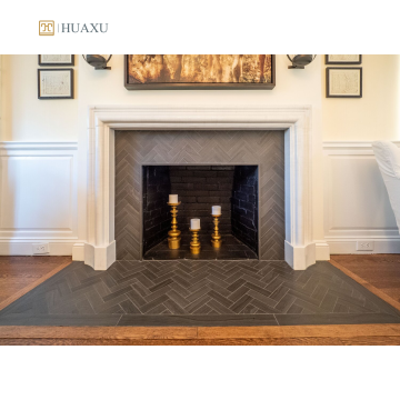 Huaxu diukir Carrara White Marble Fireplace Surround