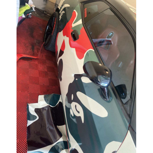 Army Green Camouflage Vinyl Wrap Auto