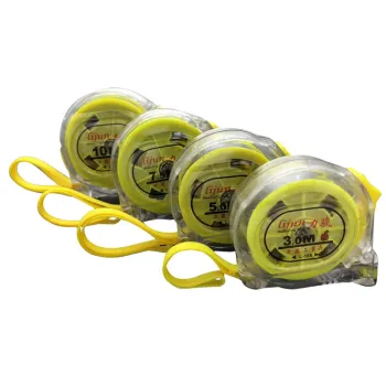 Custom Logo Measuring Tape: 3/5/7.5/10 Meter Self-Lock Steel ABS Case Transparent