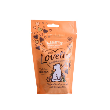 Impresión personalizada y logotipo bolsa de alimentación de mascotas laminada con ziplock con mango