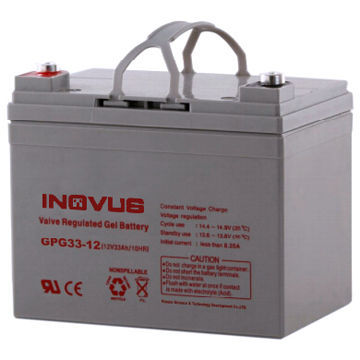 33Ah deep cycle gel battery, used in solar system