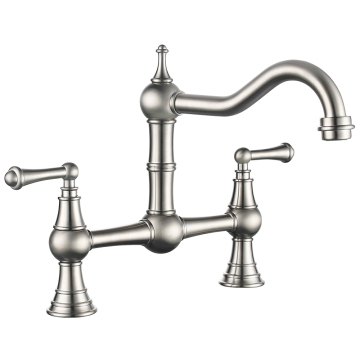 Two Handle Bridge Basin Mixer Tap for Hot and Cold Water