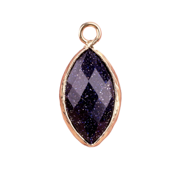 Ciondolo a ciondolo a cavallo sfaccettato blu goldstone a ciondolo avvolto in oro per fare gioielli per la produzione fai -da -te