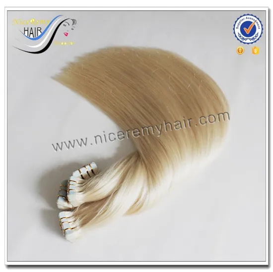 Russian hair blonde color 60 super remy tape hair extensions