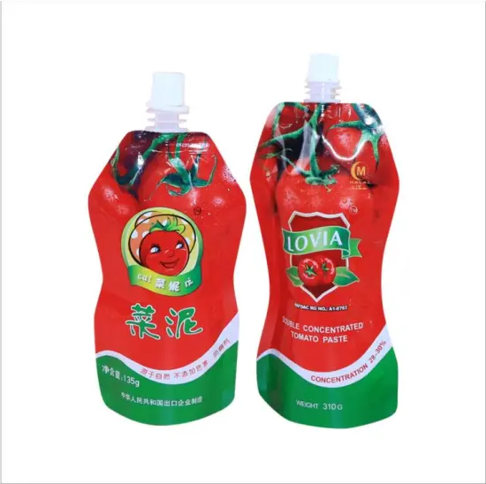 Custom  Design Plastic Packaging Stand up Spouted Jam Pouch For Baby Food