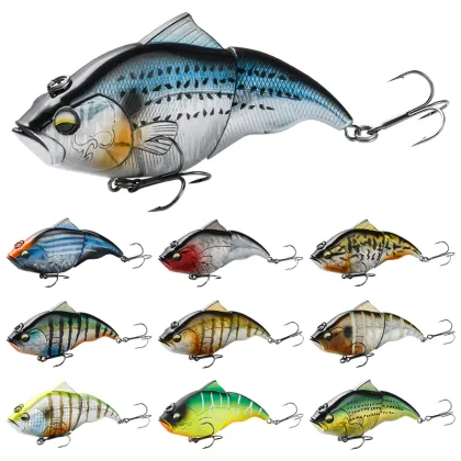 JOHNCOO 115mm Slow Sinking Jointed Hard Bait VIB for Bass Fishing Lures