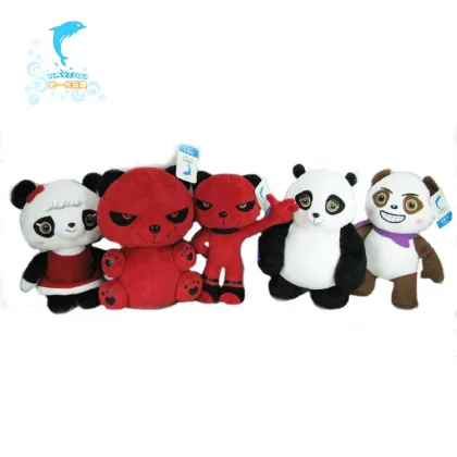 HaYiDai Custom Cute Stuffed Panda Red Plush Panda Toy