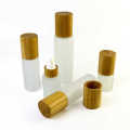 Bamboo cover frosted glass emulsion spray bottle