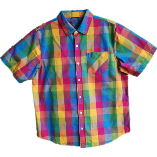 Men Casaul Cotton Y/d Short Sleeve Shirt