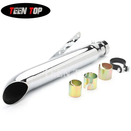 Cafe Racer Exhaust Mufflers: Chrome Plated Chopper Moto Silencers for Harley Davidson, Triumph, Trumpet, and Guzzi Bikes