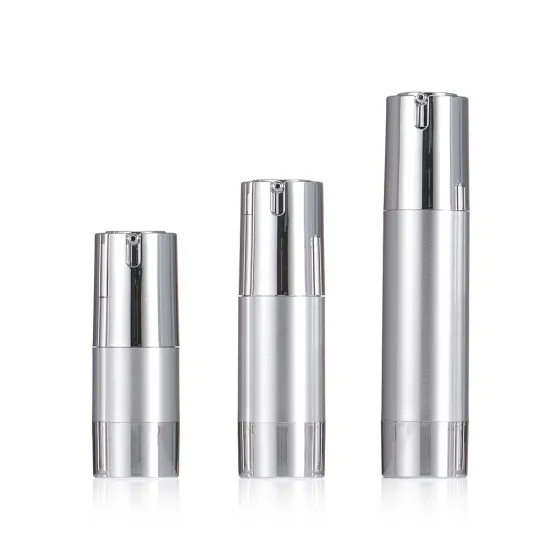 Luxury Silver Airless Cosmetic Bottle for Skincare Packaging