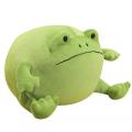 Sitting posture plush stuffed frog throw pillow