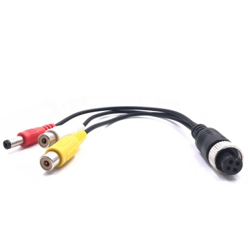 Cable de conector de cámara de camión/bus MDVR - Aviación Femenina a RCA Femenina + CC Masculino Masculino y Play