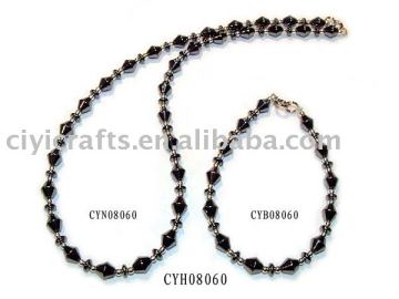 Hematite Set Jewelry(CYH08060H)=Hematite Necklace, Hematite bracelet;hematite ring;hematite earring;hematite pendant