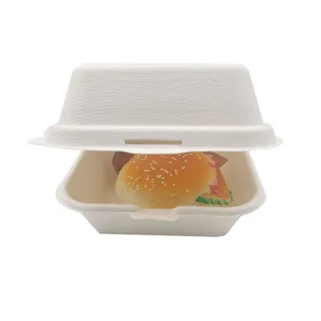 Bagasse Packaging Boxes Food Container 6 inch Clamshell