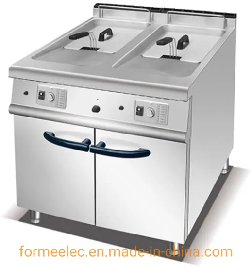 56L Vertical Fryer Combination Oven 2-Tank 2-Basket Gas Fryer with Cabinet
