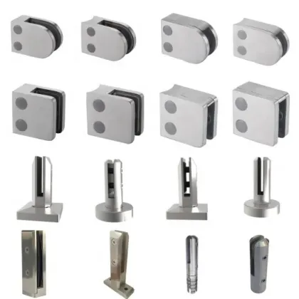 Glass panel hardware shower door glass support clamp