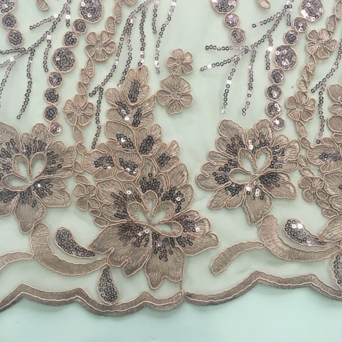 New Fashion Cord Embroidery Fabric With Sequin Design