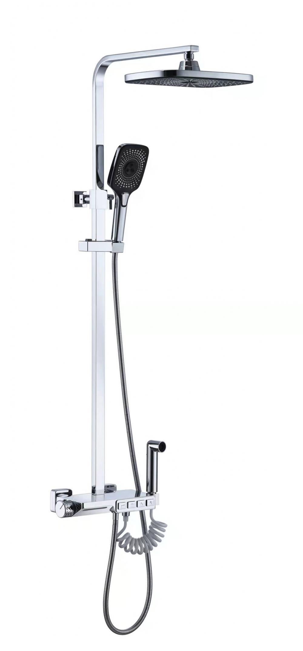 Surface Mounted Thermostatic Shower System With Handheld