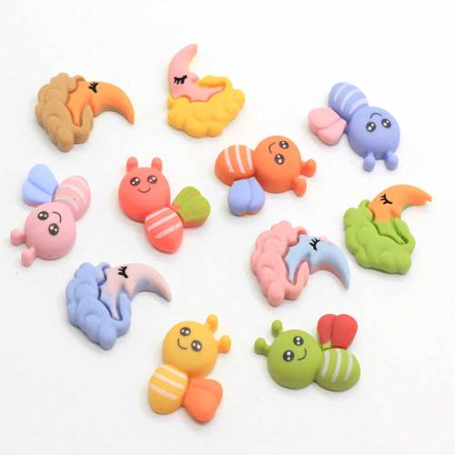 Günstige Großhandel Moonlight Cute Insektenharz Cabochon 100pcs Für DIY Toy Decor Perlen Mädchen Schlafzimmer Dekoration Charms