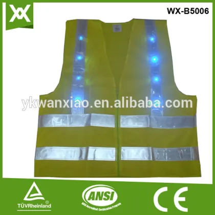reflective LED vest with 16LED lights,safetyred LED vest reflective LED vest