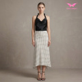 Gonna longuette elegante a pois