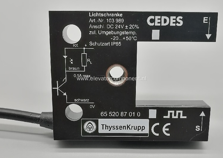 CEDES Leveling Sensor for ThyssenKrupp Elevators 6552087010