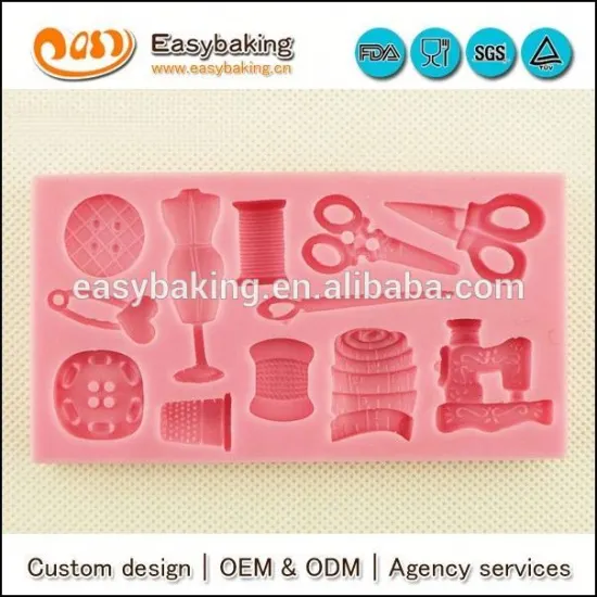 Custom Sewing kit silicone cake molds for cake decorating and Arts & Crafts