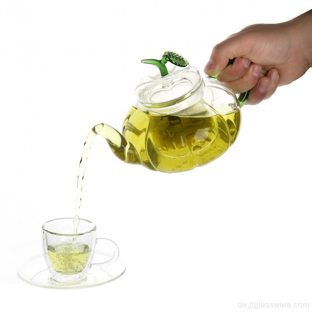 700ml Kürbisform Glasteekanne mit Infuser