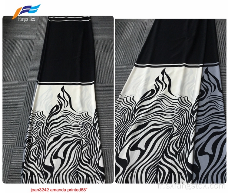 Tissu Abaya noir extensible 100% polyester tricoté