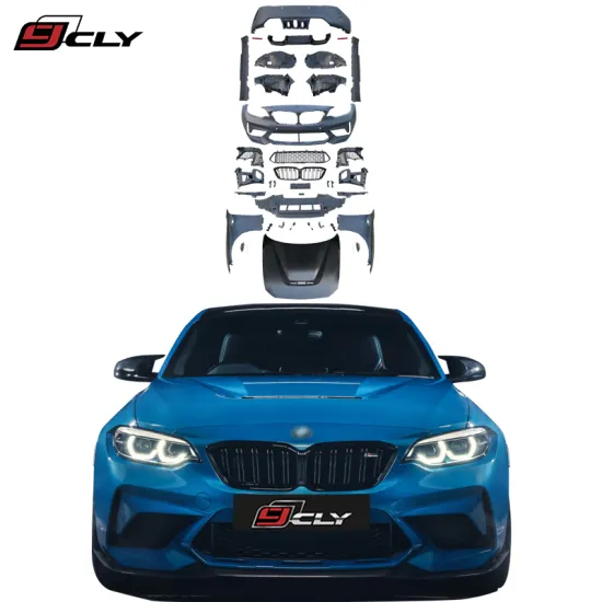 High Quality BMW 2 Series F22 M2 F87 Upgrade M2C Wide Body Kit - Front & Rear Bumpers, Side Skirts, CS Hood