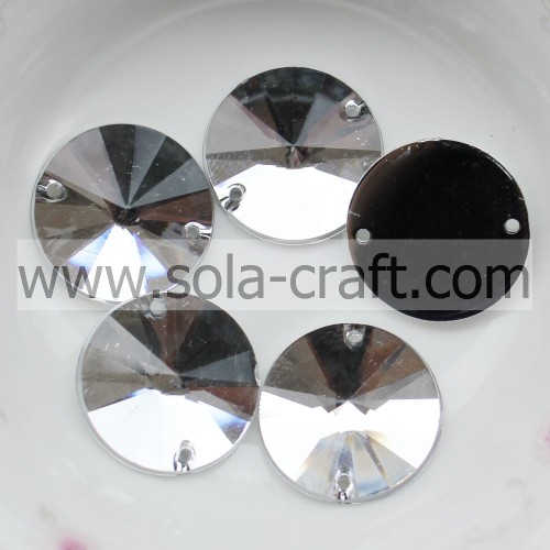 Deze 18 MM Crystal Silver Acrylic Flat Round Sequin Mirror Bead-accessoires