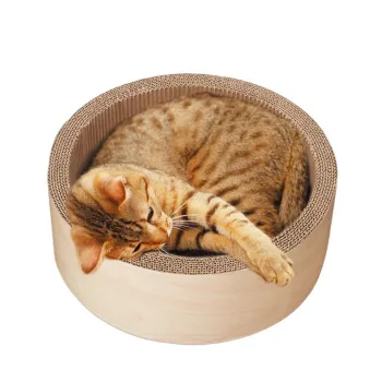 Cat Supplier Round Shape Premium Cat Scratcher Lounge Bed Collapsible Recycled Scratching Toy Pad Lounge with Catnip for Kitty
MORE BENEFITS