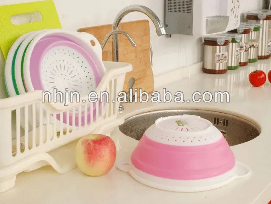 Good quality Silicone folding basket with watering hole