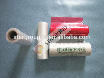 Plastic flat bag for vegetable, Plastic produce roll bag