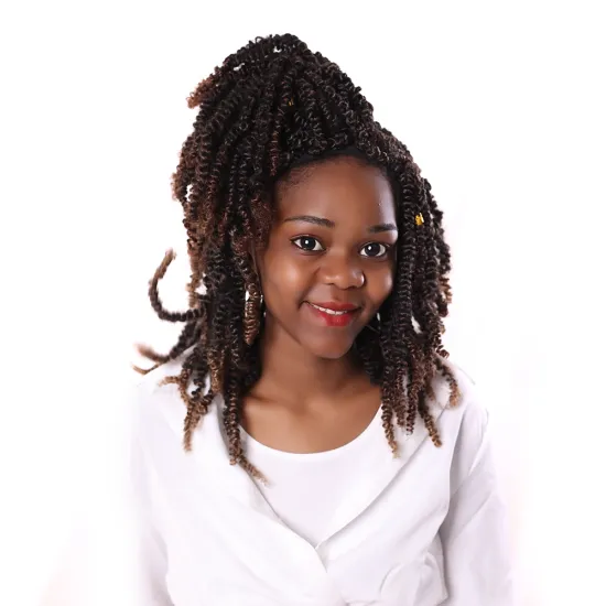 Alileader 8" Ombre Colors Crochet  Braids Synthetic Hair Spring Twist Crochet Wig