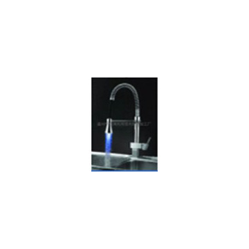 Sumerain Single Handle LED Flexible Kitchen Faucet Polished Chrome