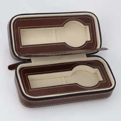 OEM Handmade Pu Leather watch packaging with zipper