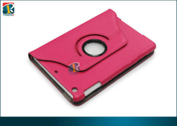 Red, Pink, Black New Arrival 360 Degree Rotaring Stand Leather Case For Ipad Mini