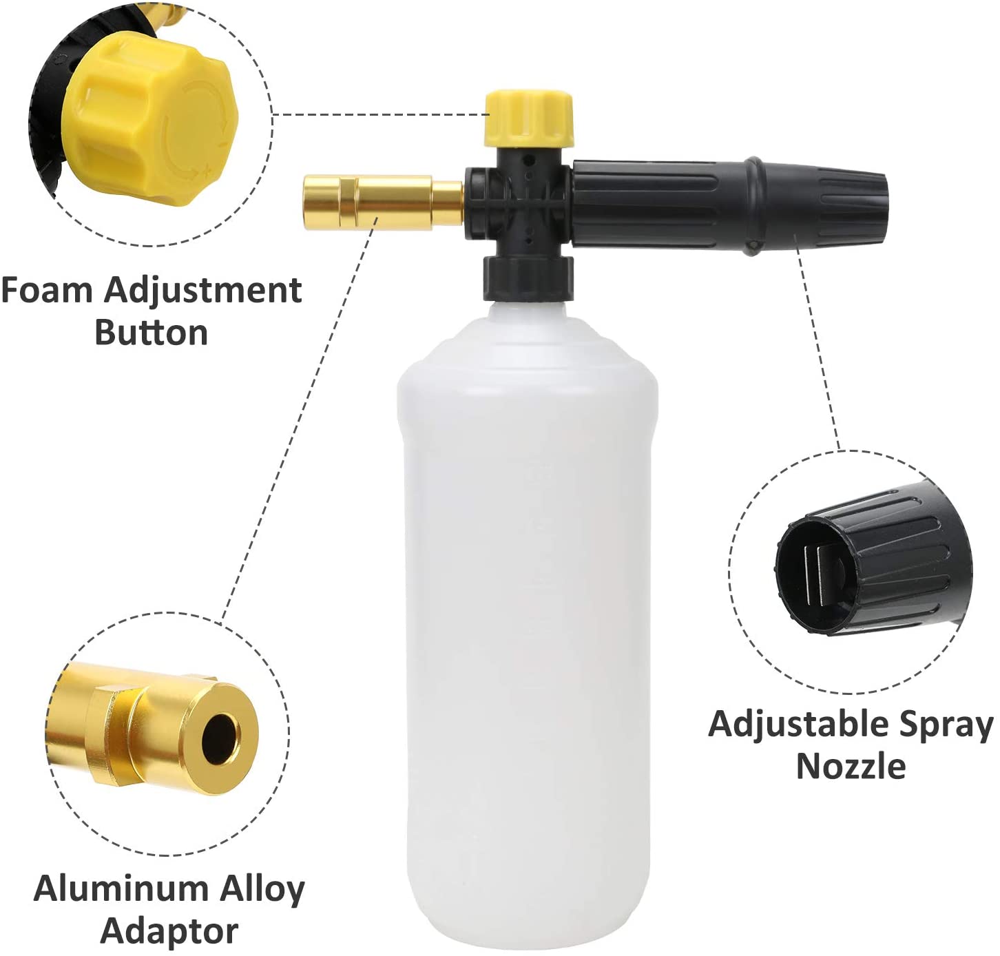 Schaumkanone mit 1/4 "Schnellanschluss für die Druckwaschmaschine