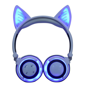 Auriculares Bluetooth inalámbricos con iluminación LED de oreja de gato