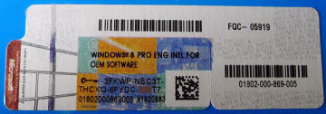 Original Fpp Windows Software Key Sticker For Hp Windows 8 Pro Eng Intl Oem
