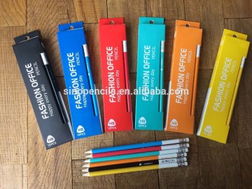 12 pcs round color barrels HB Pencil Set