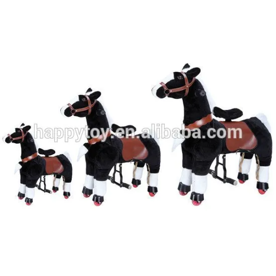 HI CE mechanical sitting plush ride on kid pony ride horse toy