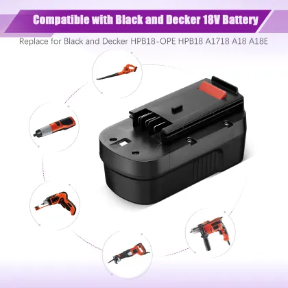 14.4V NiMH Replacement Battery Pack for Black and Decker - 2500mAh Rechargeable Power Tool Battery